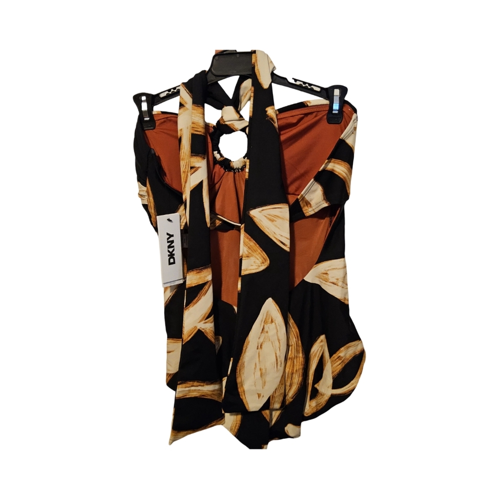 1DKNY Black and Tan size medium Swimsuit - Picture 2 of 9